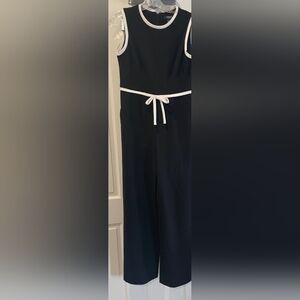 Chaps Monochrome Sleeveless Jumpsuit